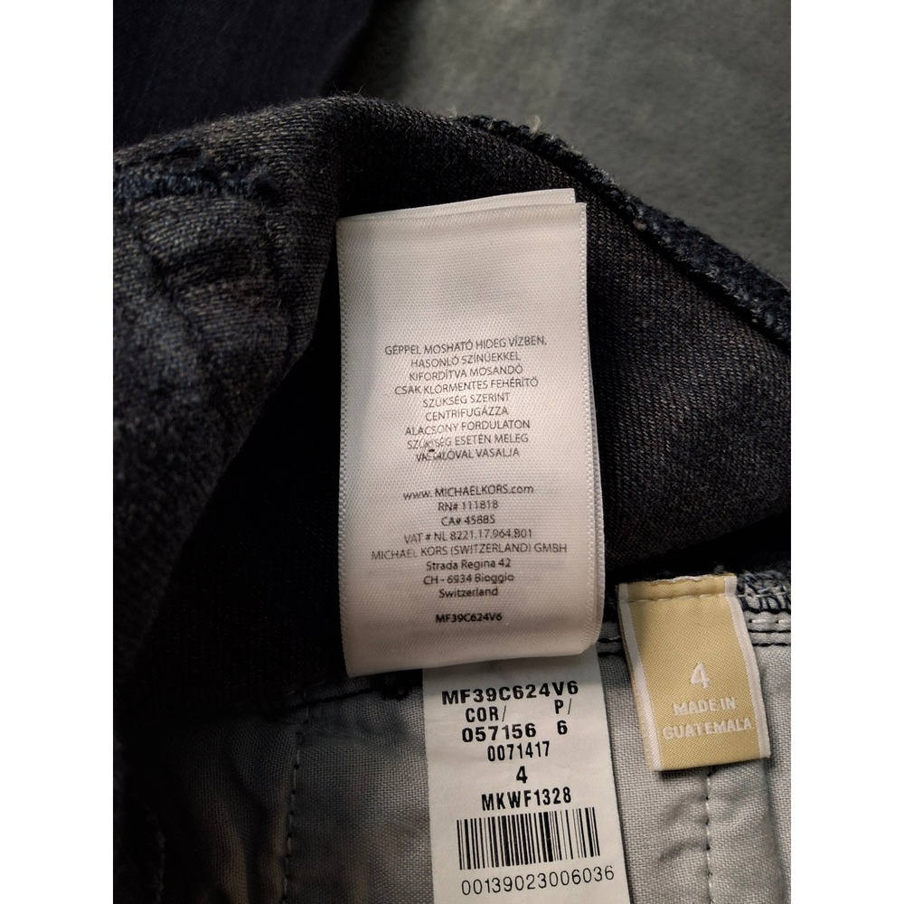 Michael Kors Womens Skinny Jeans Dark Wash Gold Zipper Detail Denim Blue Size 4 - Picture 13 of 16